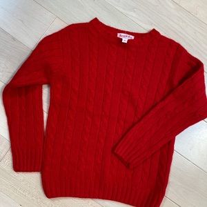 Best & Co 100% cable knit cashmere girls sweater 4-6